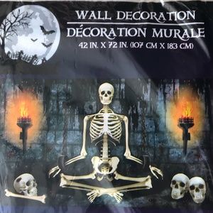 New in package. Jailed Skeletons Wall Decoration Size: 42"x72"  Indoor/outdoor